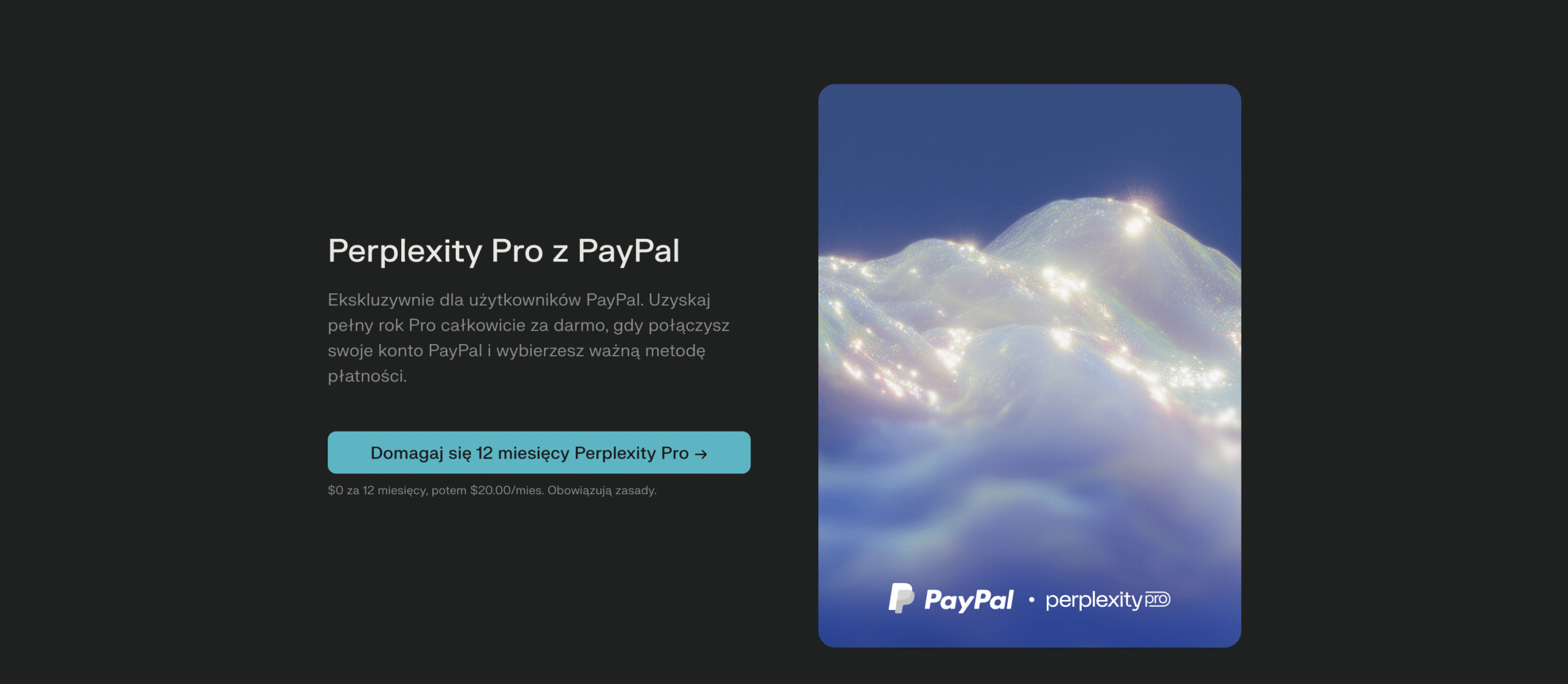 Darmowa roczna subskrypcja Perplexity Pro przez PayPal